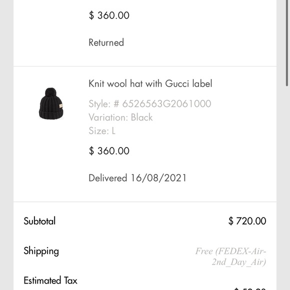 GUCCI  black beanie - Picture 7 of 7